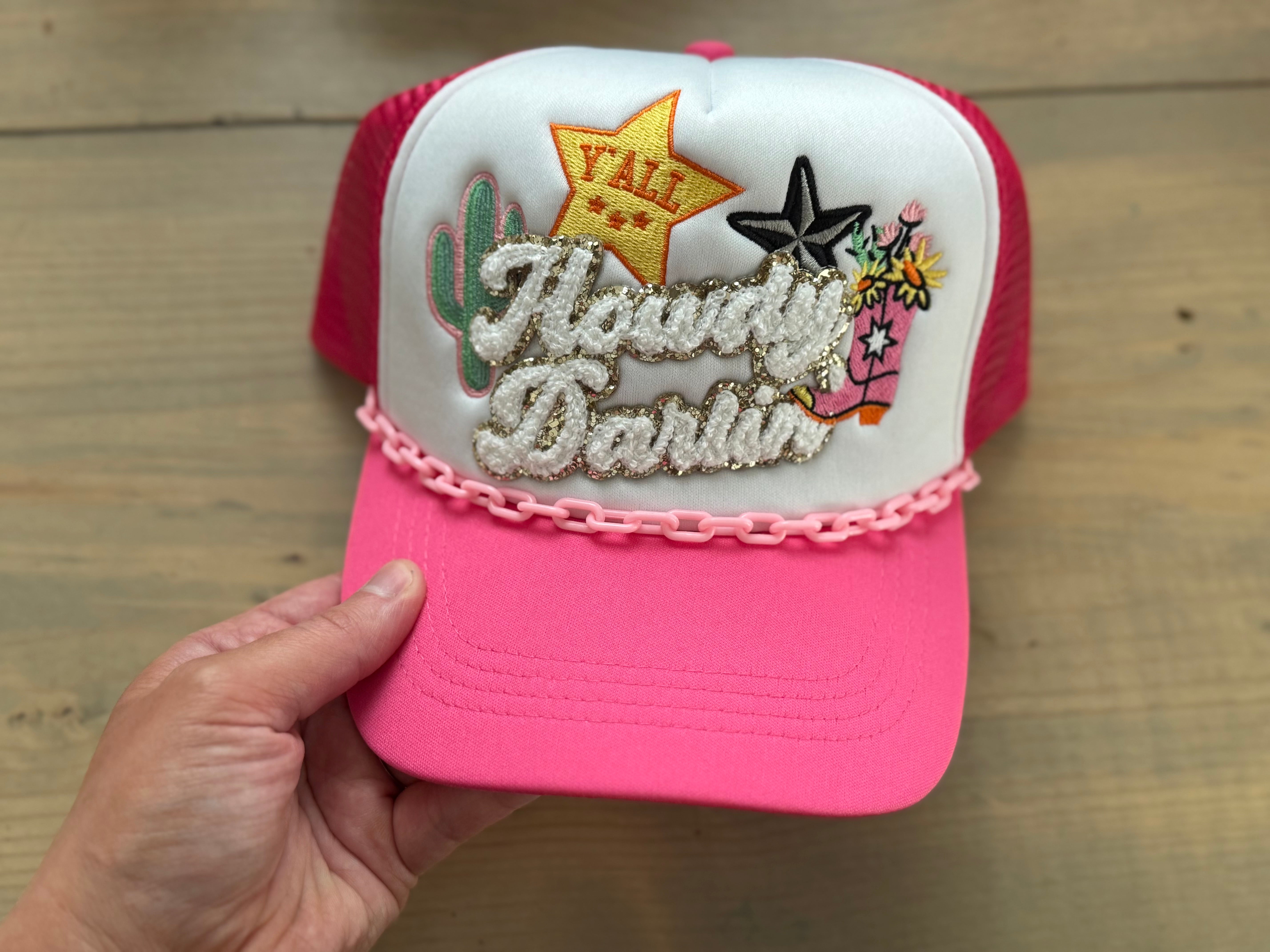 Pink Howdy Darlin Trucker Hat