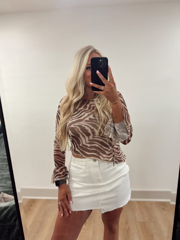 Stretch White denim Skirt