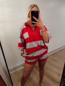 Frenchterry Half Zip Striped Set