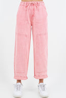 pink barrel jeans