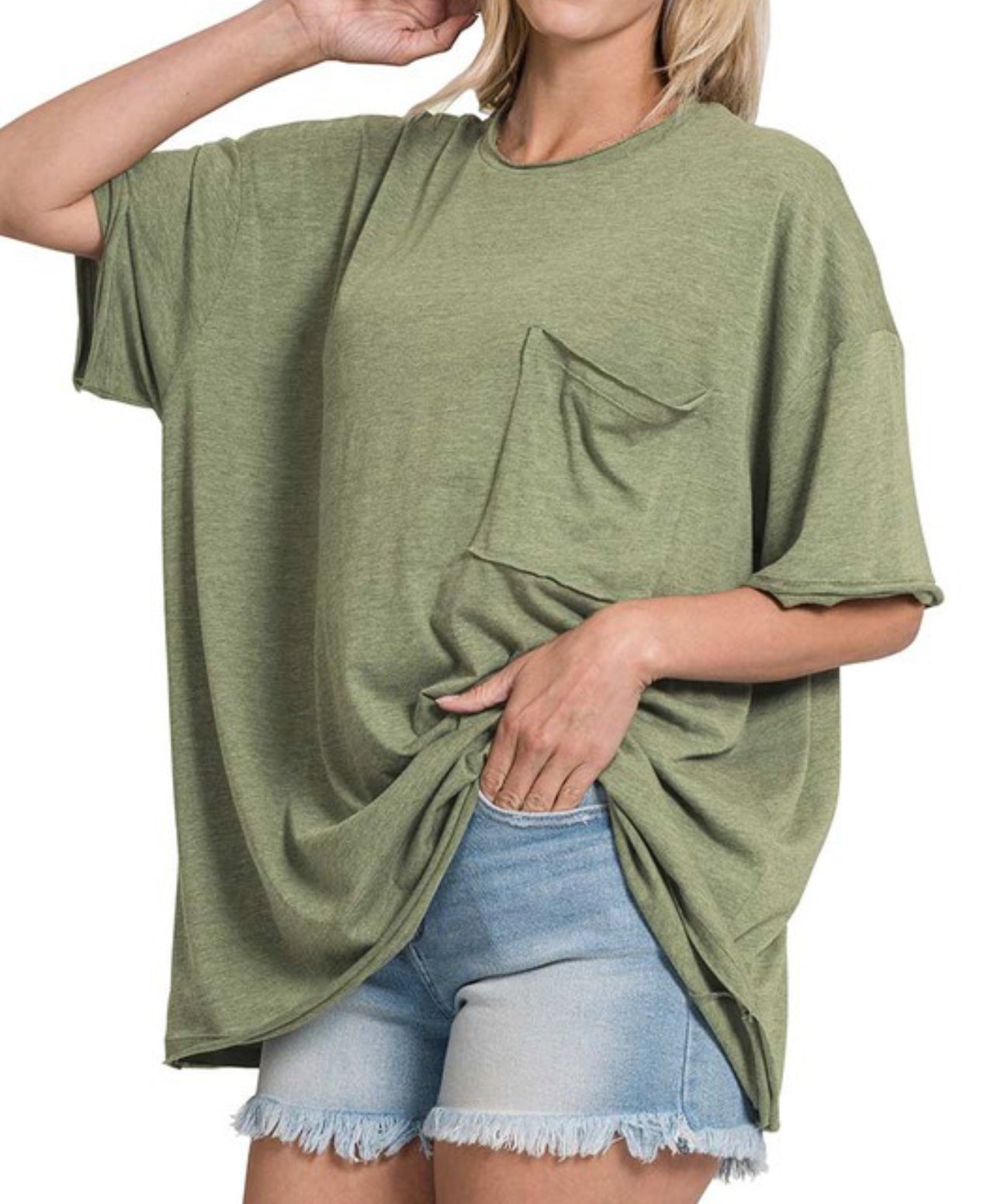 Soft Green Pocket Tee