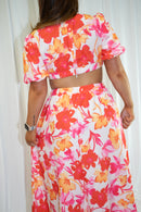 Red and White Floral Maxi