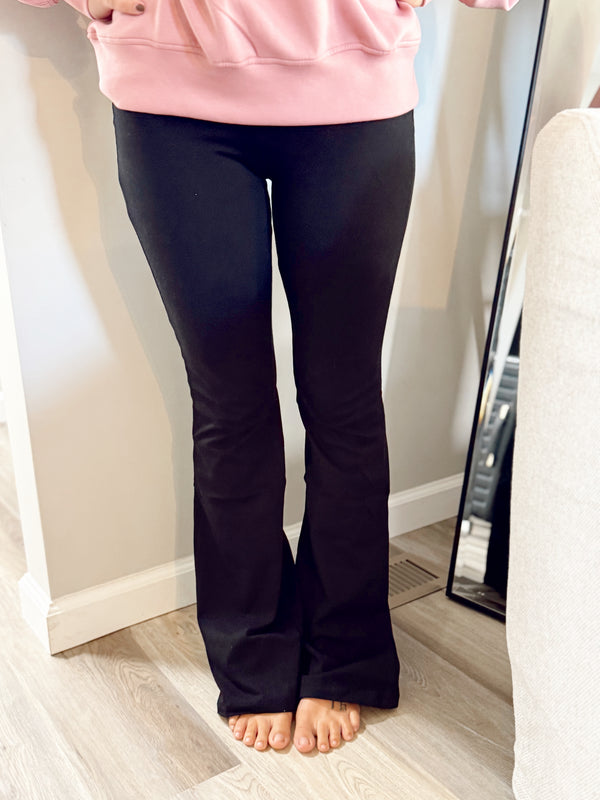 Black Wide Waistband Yoga Pants